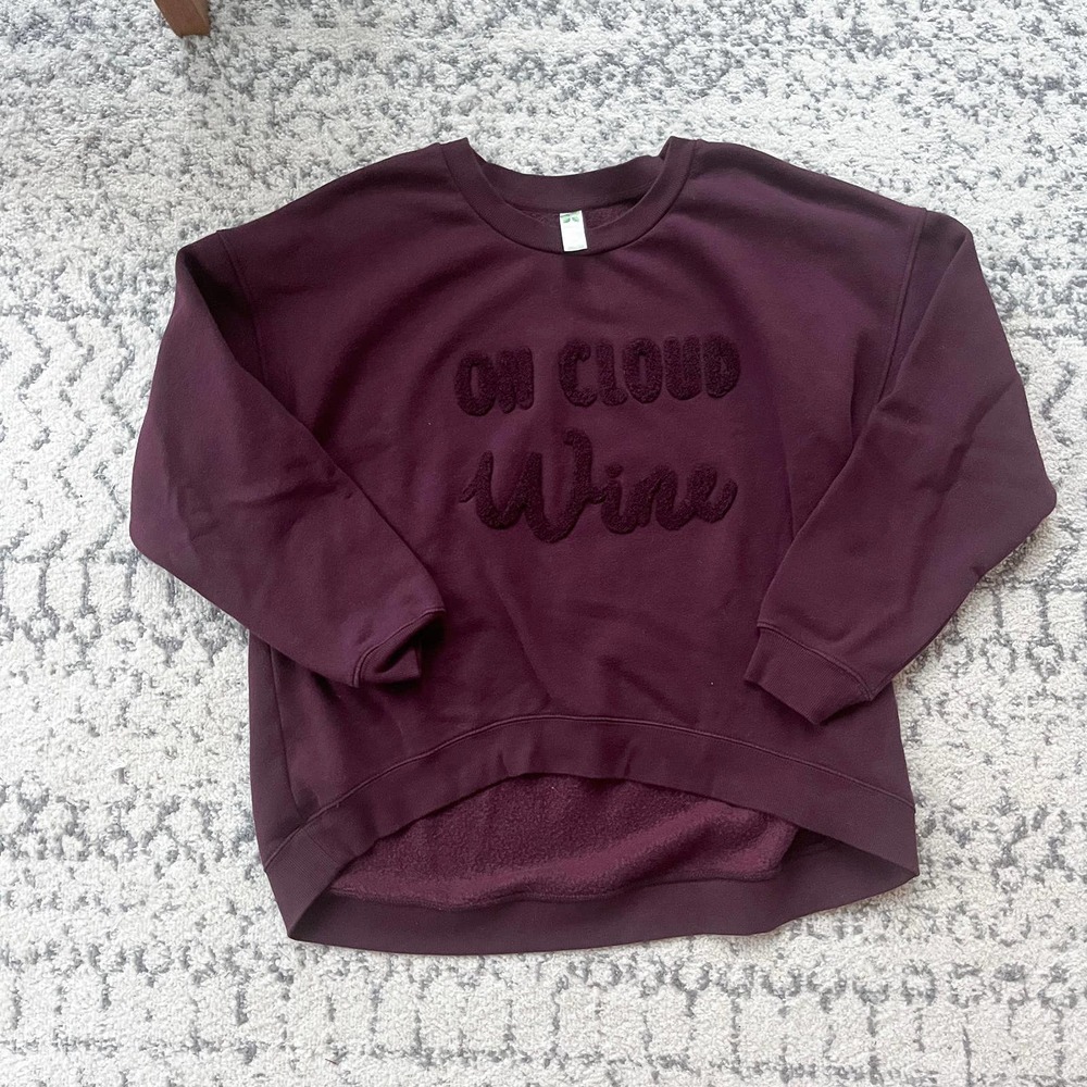 Womens Green Tea On Coud Wine Sweatshirt